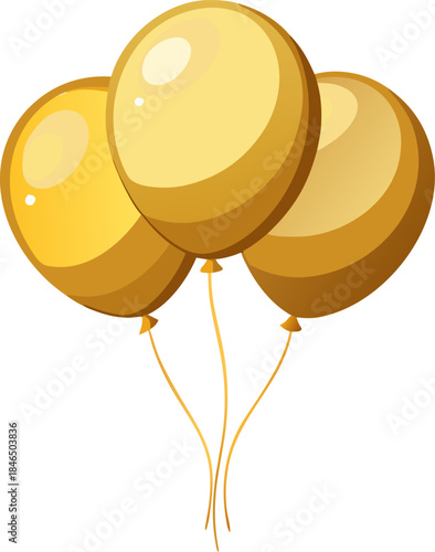 gold helium balloons , white background , white background