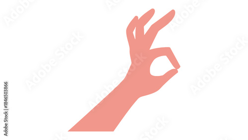 Hand making okay gesture in pink color