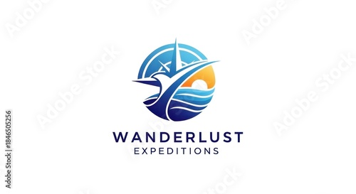 A sailboat with a sail and a mast sailing on the ocean waves, with a bird flying over the water.