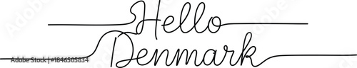 Hello Denmark Calligraphy Vector illustration icon silhouette