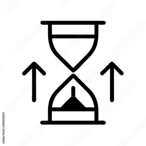 Hourglass transforming into upward arrows vector illustration