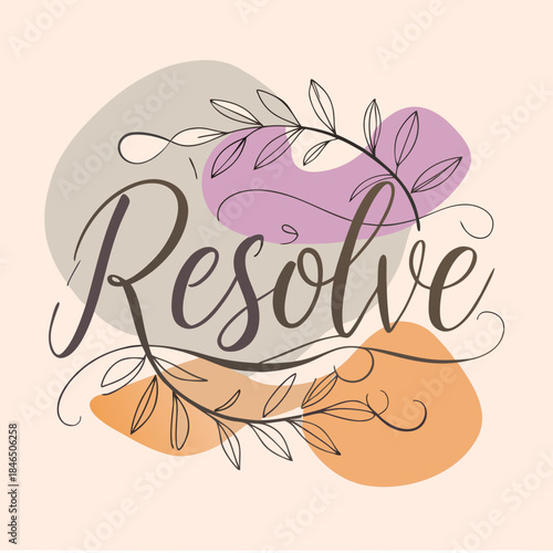 Ink brush calligraphy resolve concept vector illustration