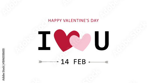 Happy Valentine's Day couple love hearts