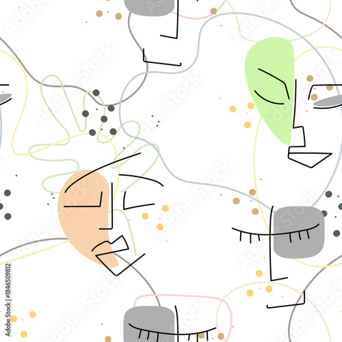 seamless pattern with Face Line