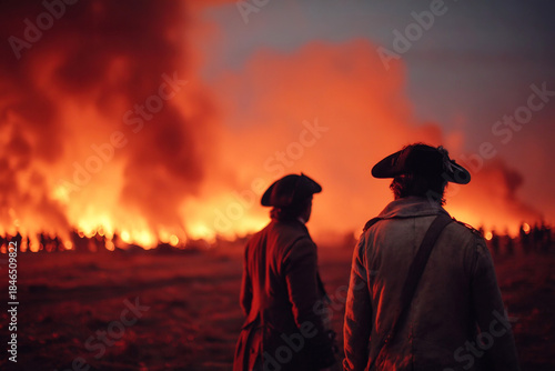 Historic clash during the Siege of Pensacola in the Anglo Spanish War from 1779 to 1783