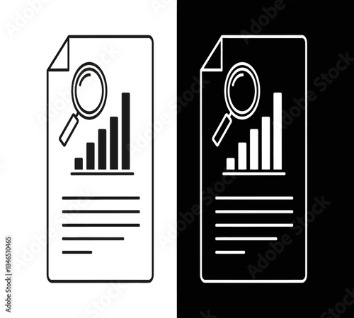 Analyzing data and reports with a magnifying glass a visual representation of investigation and research