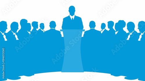 Businessman presenting to a group of people in a conference setting