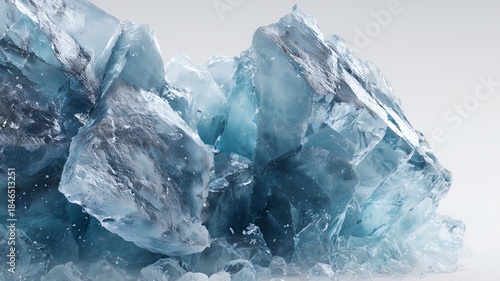 Cracked Glacier Ice with Sharp Edges