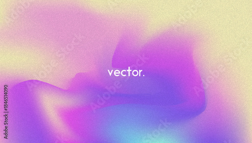 Noise Gradient Background. Abstract Grainy Bg In Pink, Purple And Blue Colors. Iridescent Hologram. Pearlescent Holographic Texture With Rainbow Foil. Aesthetic Paint Wave With Plastic Flow
