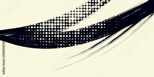 Hand drawn grainy green brush stroke with spray texture. Rough thick brush stroke texture. Grunge distress damaged old banner with zigzag bold line