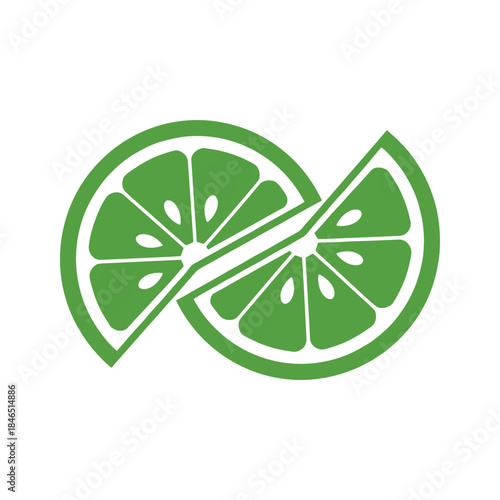Green lime slice icon