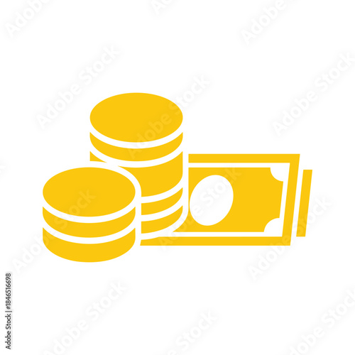 Stack of Coins and Banknotes