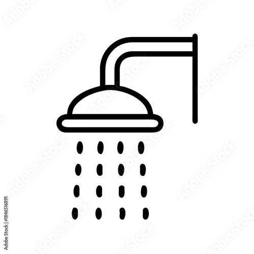 Bathroom shower cabin icon transparent background