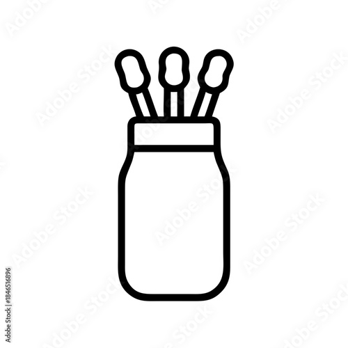 Bathroom cotton swabs jar icon transparent background