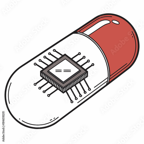 Microchip integrated with medicine capsule white technology