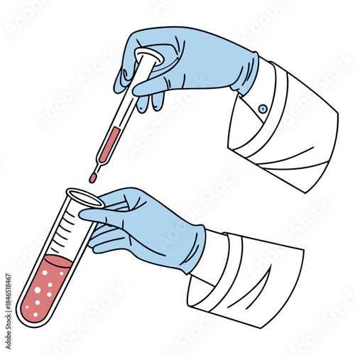 Lab technician hands mixing chemicals in test tube 1