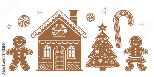 Whimsical gingerbread house and treats for festive holiday fun