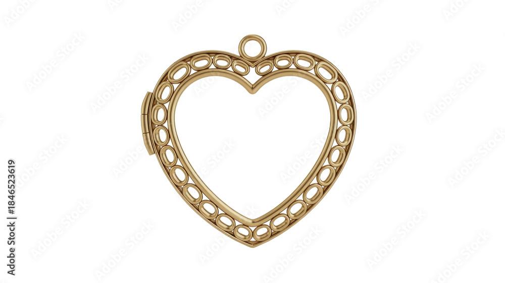 Fototapeta premium Gold Heart Locket on Black