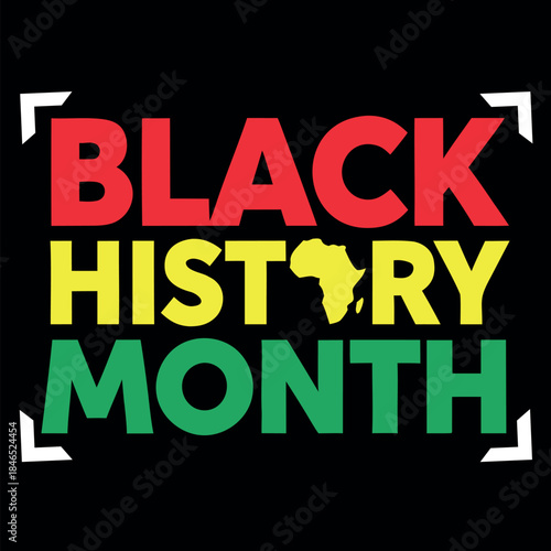 Celebrating black history month with vibrant colors and an iconic african continent symbol