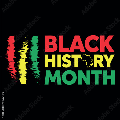 Celebrating black history month with vibrant pan-african colors and african continent symbol