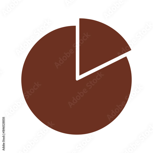Brown pie chart with one slice separated