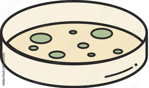 Petri dish icon representing laboratory experiments and scientific research. Educational science symbol for laboratory and STEM learning.