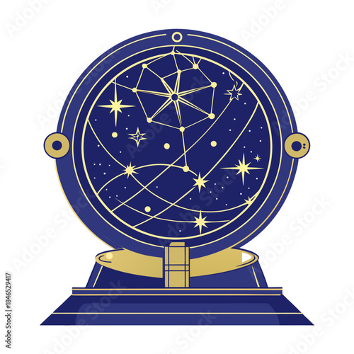 Star globe shows constellations and celestial patterns on display in a simple design for learning about astronomy and space