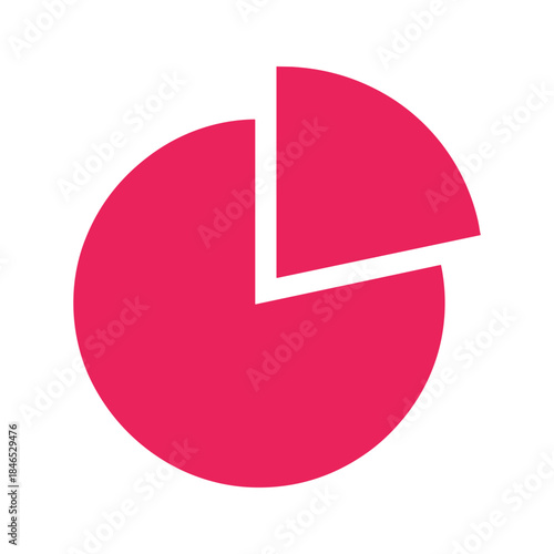 Pink Pie Chart on White Background