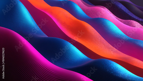 Warm Color Abstract Curved Layers Background