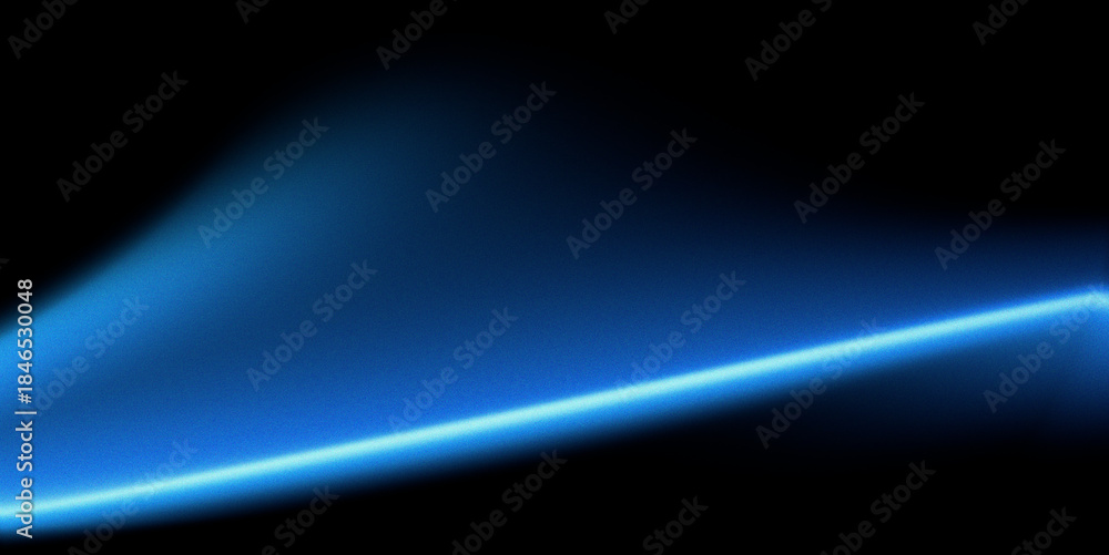 Fototapeta premium Grainy wide soft blue blur gradient background on dark