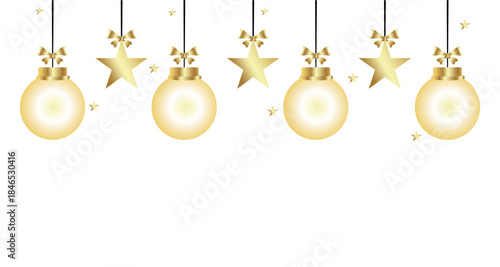 STAR AND BALL GLASS CHRISMAST VECTOR ON WHITE BACKGROUND 
