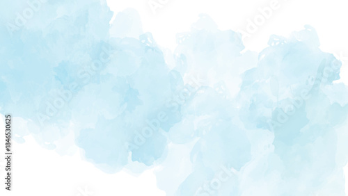 Sky pattern with snow. Light blue watercolour paper texture background. Abstract template for flyers, cards, poster, cover or design interior.
