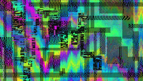 Colorful Glitch Noise Texture. Abstract Digital Distortion Background