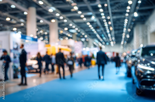 Wallpaper Mural Blurred background of a busy business fair with people walking and engaging in networking activities in an indoor exhibition hall Torontodigital.ca