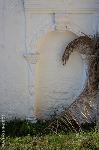 Walled in ancient door of a church, Paxos, Greece