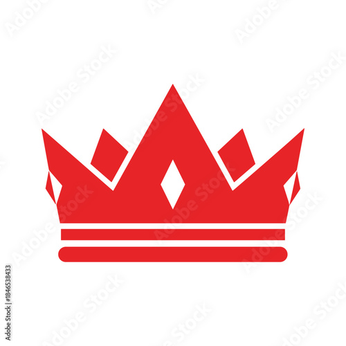 Red crown icon on white background