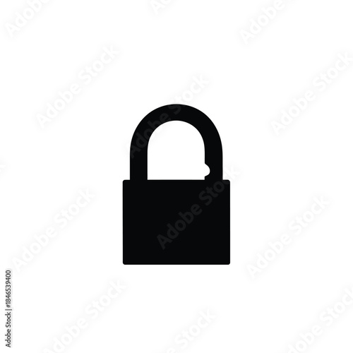 Black padlock icon on transparent background