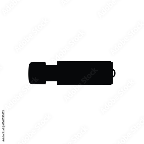 Black usb flash drive icon on transparent background