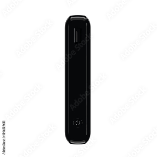 Black portable charger with transparent background