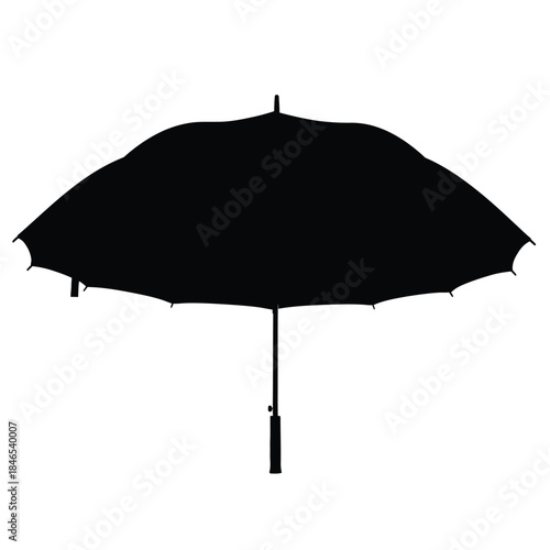 Black umbrella on transparent background