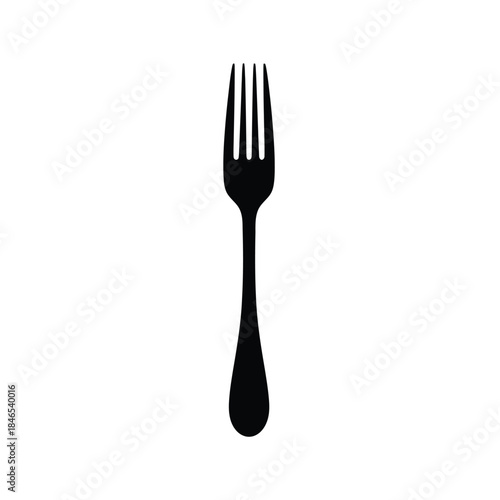 Minimalist fork icon with transparent background