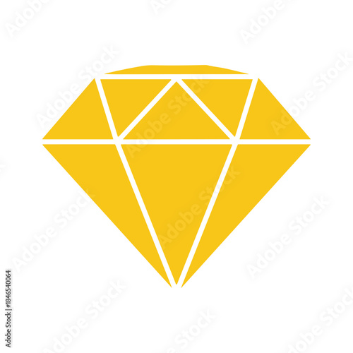 Yellow diamond icon on white background