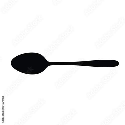 Black spoon with transparent background