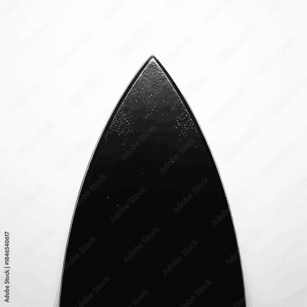 Fototapeta premium Minimalistic black knife blade on transparent background