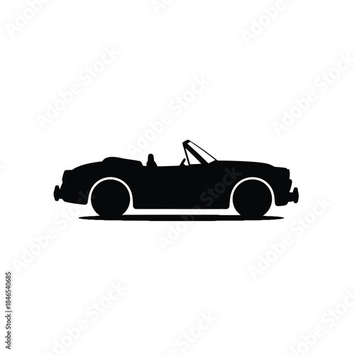 Silhouette of a classic convertible car