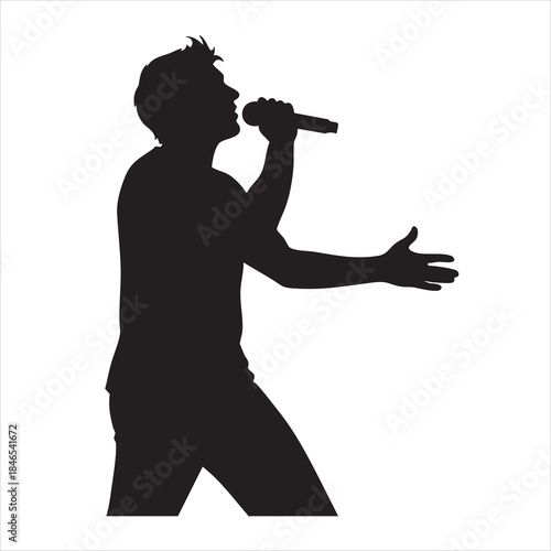 silhouette of a man singing