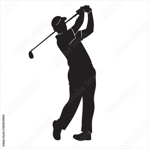 golf player silhouette vector