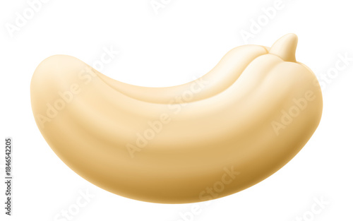 Cashew nut isolated on white background. Natural organic nutrition vegetarian food. Products for snack. Healthy cooking ingredient. healthy treat, a source of protein. Realistic 3d Vector illustration