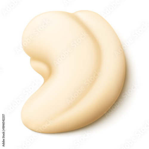 Cashew nut isolated on white background. Natural organic nutrition vegetarian food. Products for snack. Healthy cooking ingredient. healthy treat, a source of protein. Realistic 3d Vector illustration