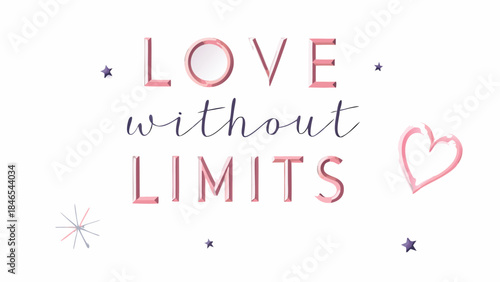 Bold graffiti heart on brick wall street art with love without limits text